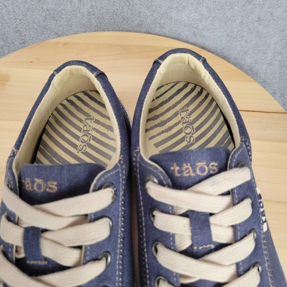 Taos Star Sneaker Womens 8 Indigo Blue Canvas Low Top Lace Up STA-12844
